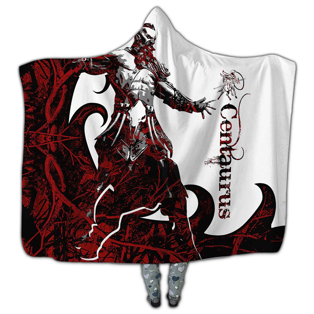 MICROFLEECE / S (50X60 Inch) Viking Centaurus Legend Red And White Cool Style - Hoodie Blanket - Owls Matrix LTD