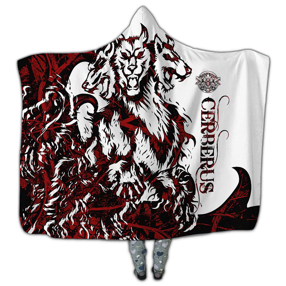 MICROFLEECE / S (50X60 Inch) Viking Cerberus Legend Red And White Cool Style - Hoodie Blanket - Owls Matrix LTD