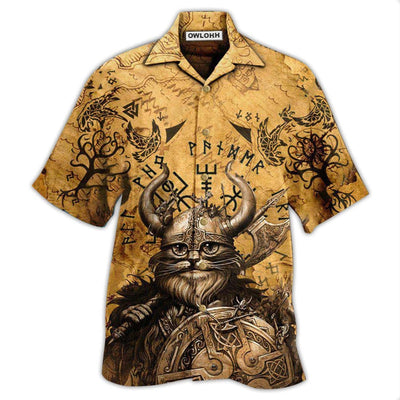 Hawaiian Shirt / Adults / S Viking Good Meows Go To Heaven Bad Meows Go To Valhalla - Hawaiian Shirt - Owls Matrix LTD
