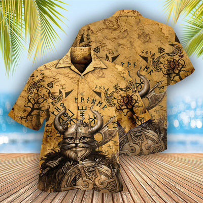 Viking Good Meows Go To Heaven Bad Meows Go To Valhalla - Hawaiian Shirt - Owls Matrix LTD