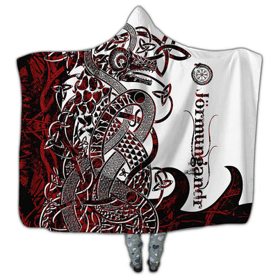 MICROFLEECE / S (50X60 Inch) Viking Jörmungandr Legend Red And White Cool Style - Hoodie Blanket - Owls Matrix LTD