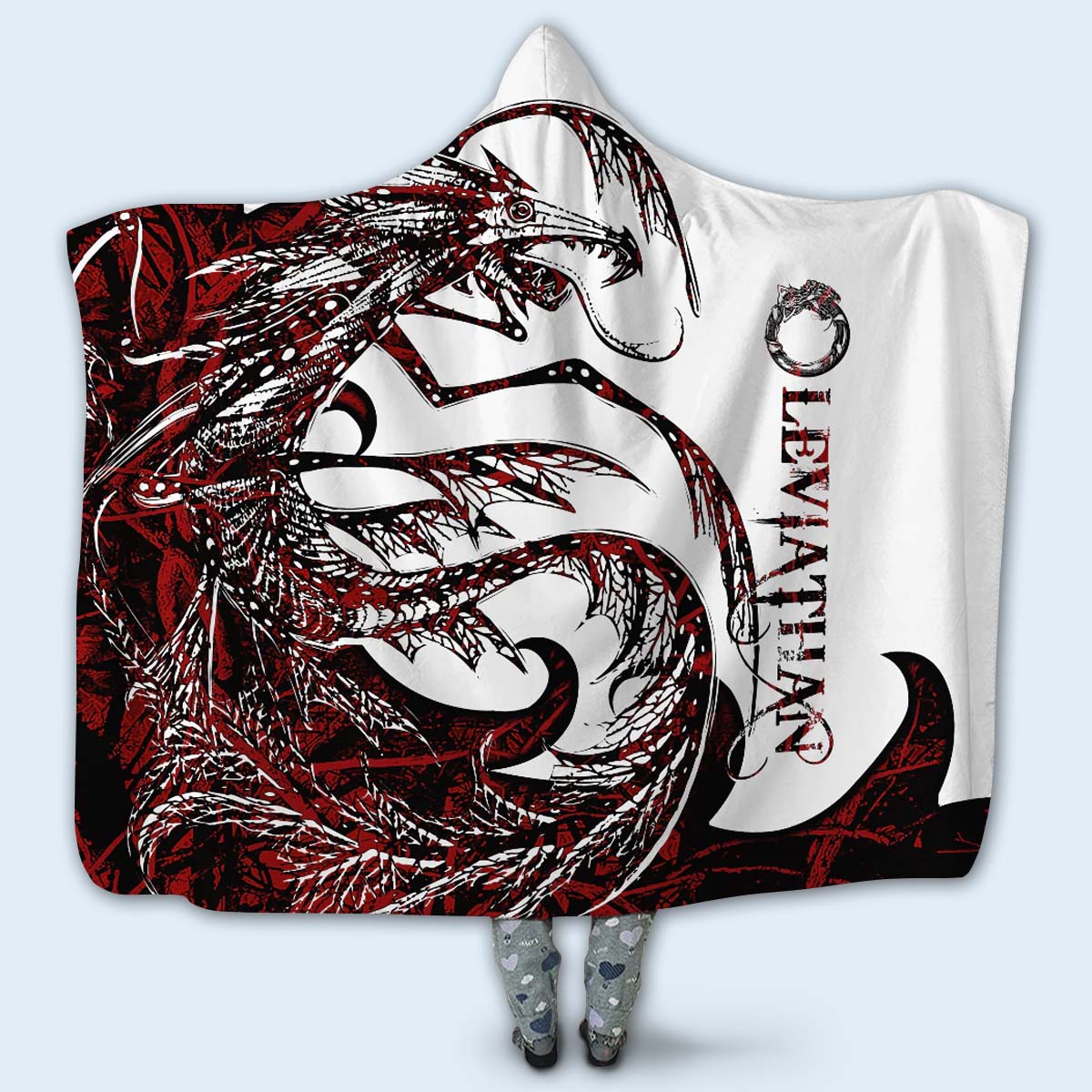 Viking Leviathan Legend Red And White Cool Style - Hoodie Blanket - Owls Matrix LTD
