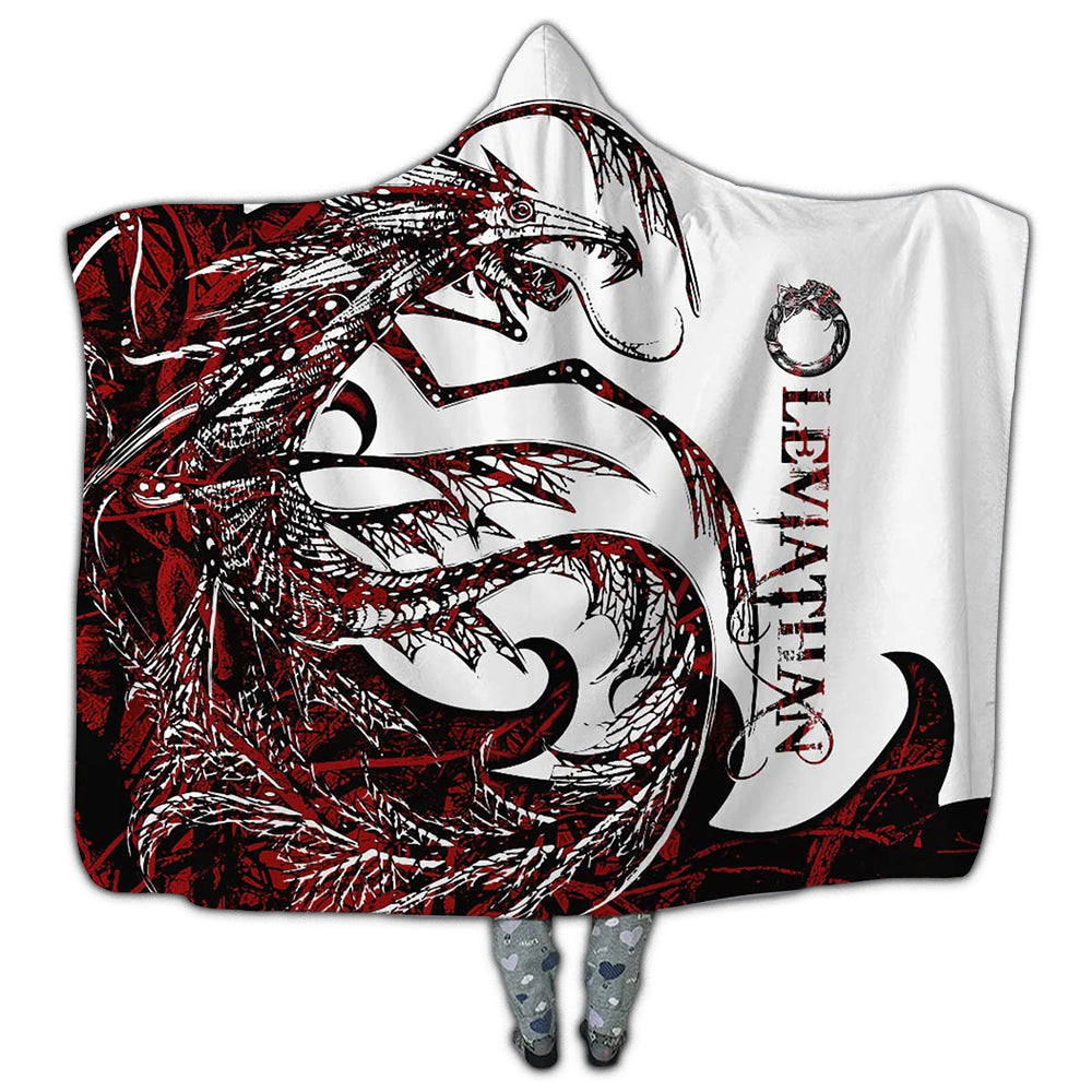MICROFLEECE / S (50X60 Inch) Viking Leviathan Legend Red And White Cool Style - Hoodie Blanket - Owls Matrix LTD