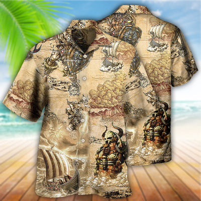 Viking Map War Vintage - Hawaiian Shirt - Owls Matrix LTD