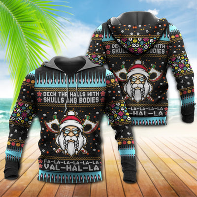 Viking Merry Xmas Valhalla With So Much Colors - Hoodie - Owls Matrix LTD