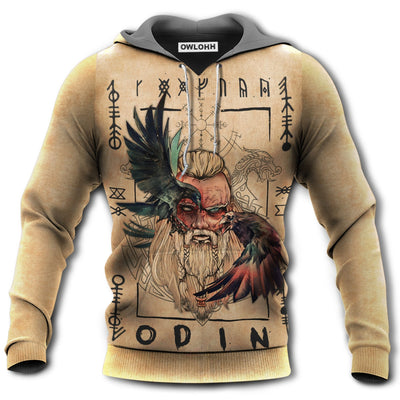 Unisex Hoodie / S Viking Odin Sign Old Man With Eagle - Hoodie - Owls Matrix LTD