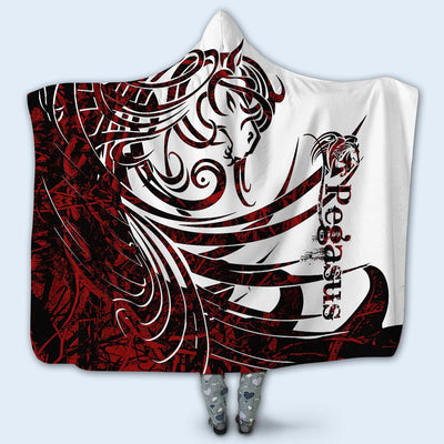Viking Pegasus Legend Red And White Cool Style - Hoodie Blanket - Owls Matrix LTD