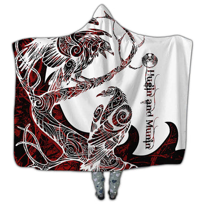 MICROFLEECE / S (50X60 Inch) Viking Raven Legend Red And White Amazing Style - Hoodie Blanket - Owls Matrix LTD