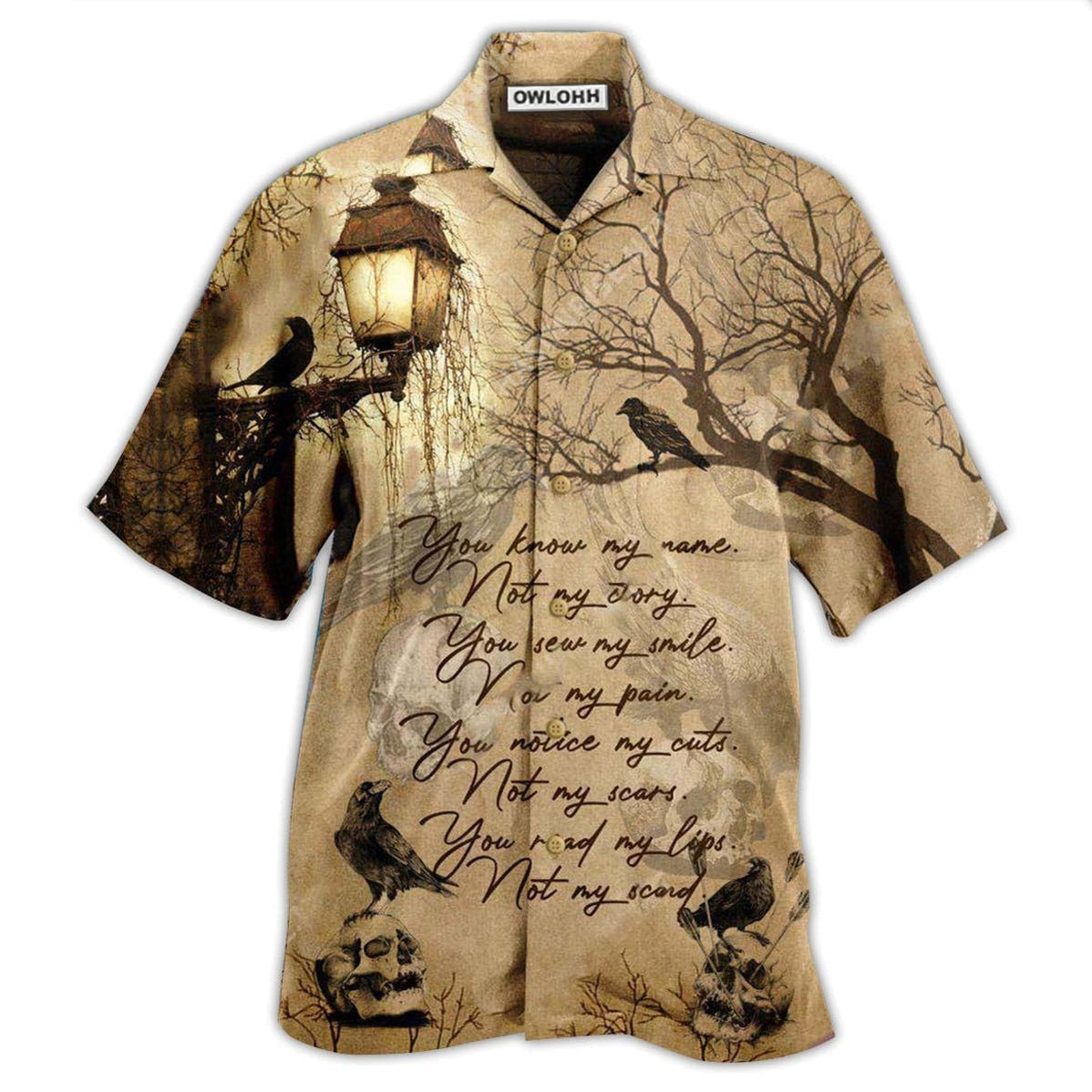 Hawaiian Shirt / Adults / S Viking Raven You Know My Name Not My Story - Hawaiian Shirt - Owls Matrix LTD