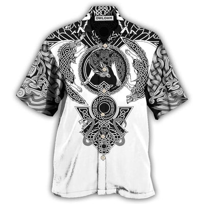 Hawaiian Shirt / Adults / S Viking Warrior Blood Black And White - Hawaiian Shirt - Owls Matrix LTD
