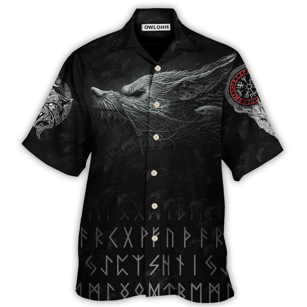 Hawaiian Shirt / Adults / S Viking Warrior Blood Black Style - Hawaiian Shirt - Owls Matrix LTD