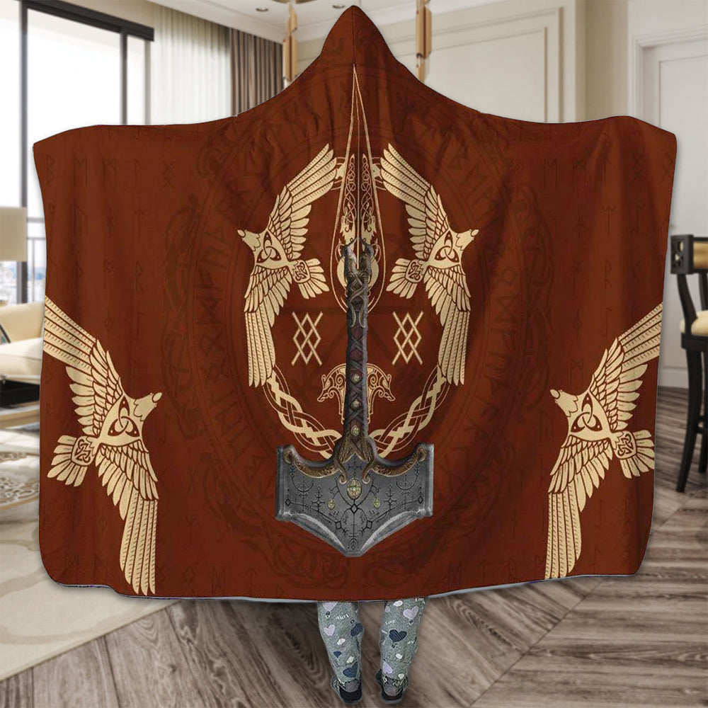 Viking Warrior Red Amazing Style - Hoodie Blanket - Owls Matrix LTD