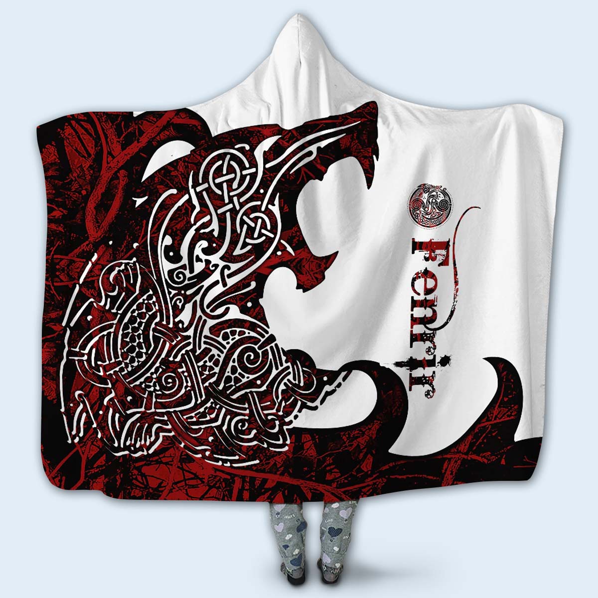 Viking Wolf Legend Red And White Amazing Style - Hoodie Blanket - Owls Matrix LTD