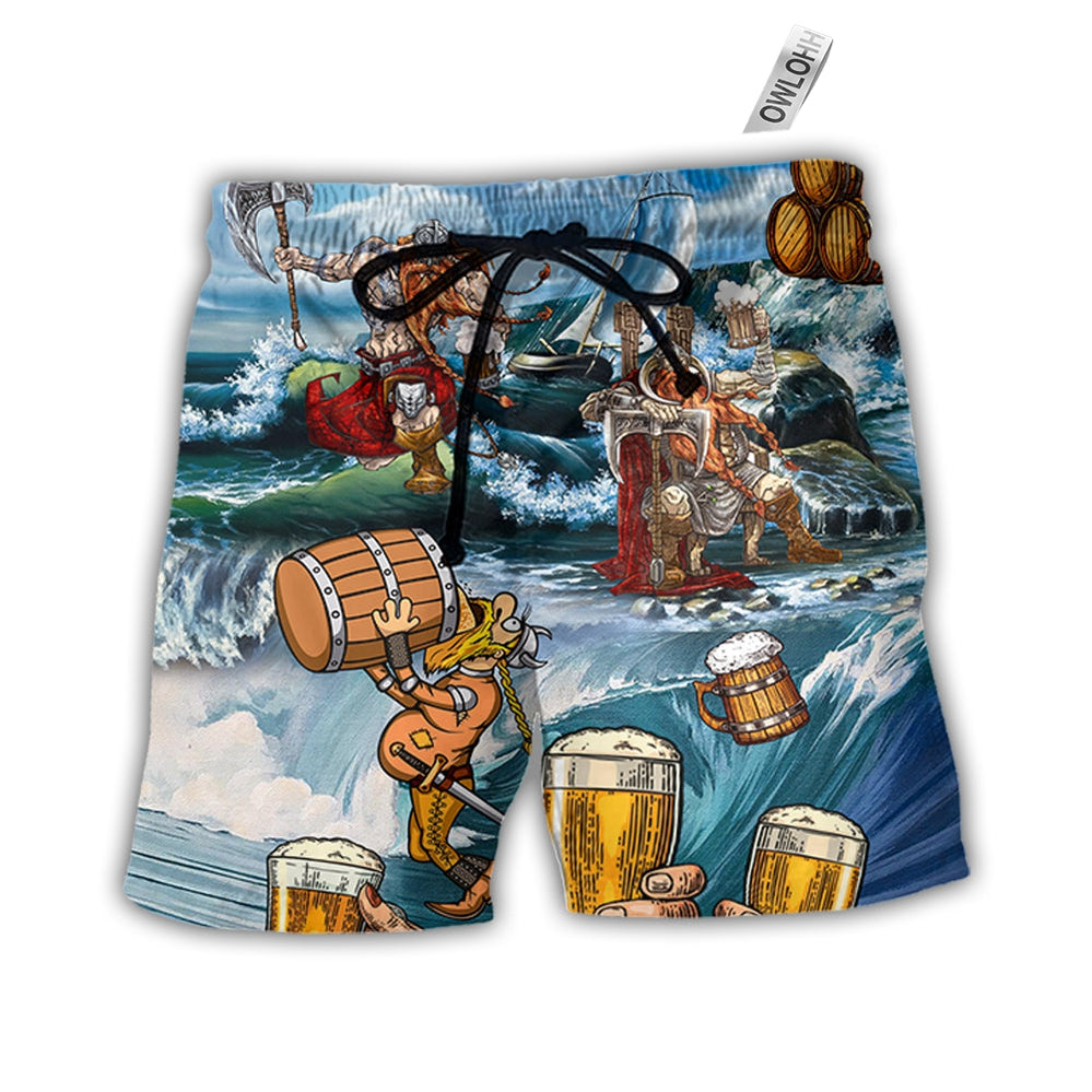 Beach Short / Adults / S Beer Viking Beer Style I Love It And I Drink It - Beach Short - Owls Matrix LTD