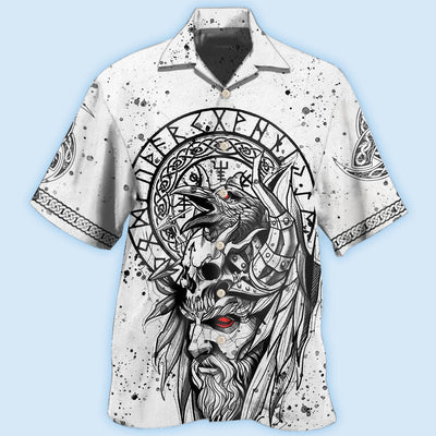 Viking Victory Black And White Style - Hawaiian Shirt - Owls Matrix LTD