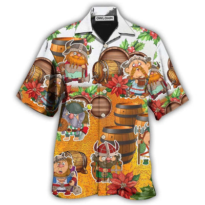 Hawaiian Shirt / Adults / S Viking Loves Beer Funny Christmas Style - Hawaiian Shirt - Owls Matrix LTD