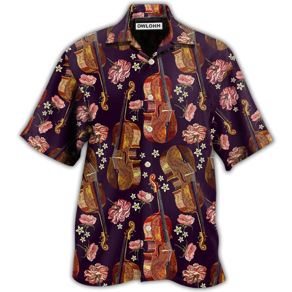 Hawaiian Shirt / Adults / S Violin Music Floral Classic - Hawaiian Shirt - Owls Matrix LTD