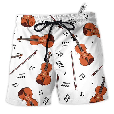 Beach Short / Adults / S Violin Basic Music Notes - Beach Short - Owls Matrix LTD