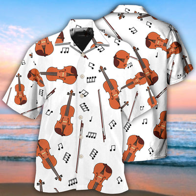 Violin Basic Style Music Notes - Hawaiian Shirt - Owls Matrix LTD