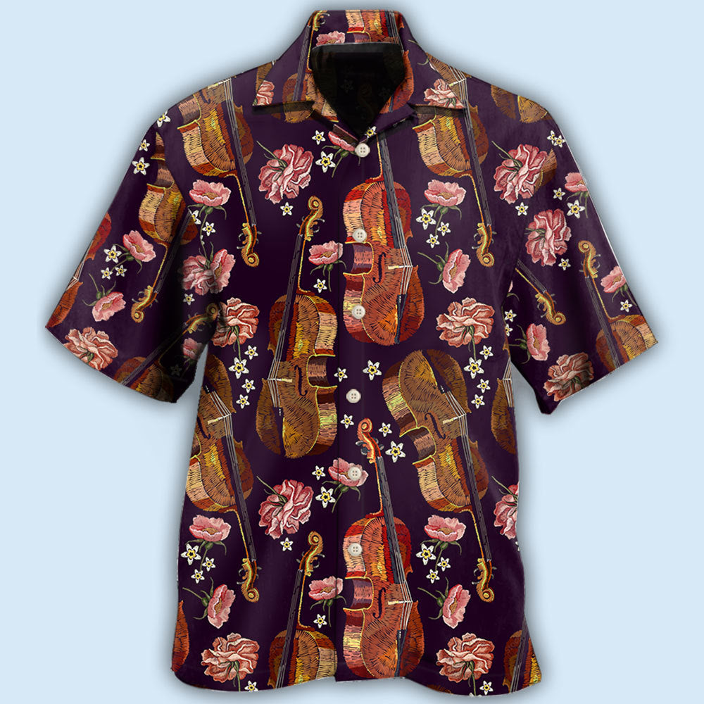 Violin Music Floral Classic - Hawaiian Shirt - Owls Matrix LTD