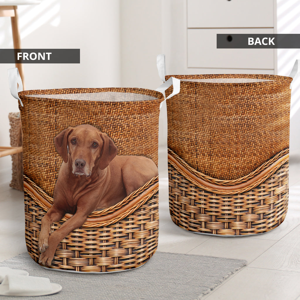 Vizsla Dog Rattan Teaxture - Laundry Basket - Owls Matrix LTD