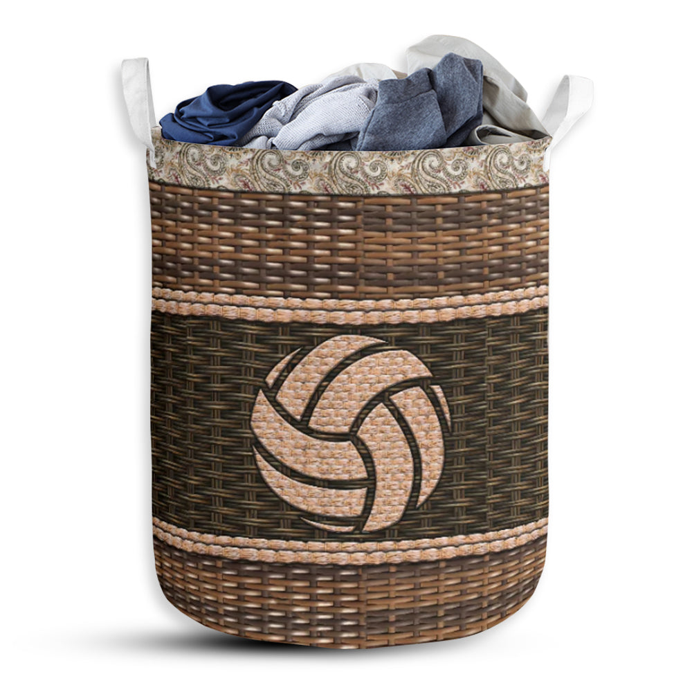 S: 17.72”x13.78” (45x35 cm) Volleyball Fabric Border - Laundry Basket - Owls Matrix LTD