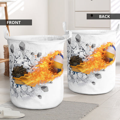 Volleyball Fire Flying - Laundry Basket - Owls Matrix LTD
