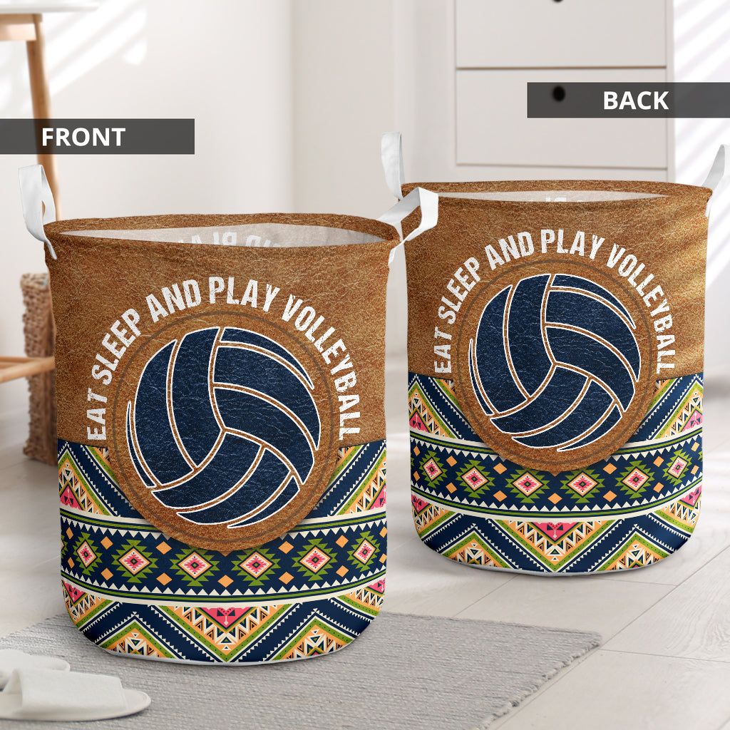 Volleyball Suede Pattern - Laundry Basket - Owls Matrix LTD