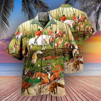 Fox Hunting Weekend Forecast 100 Chanceof - Hawaiian Shirt - Owls Matrix LTD