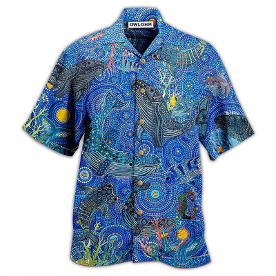 Hawaiian Shirt / Adults / S Whale Love Animals - Hawaiian Shirt - Owls Matrix LTD