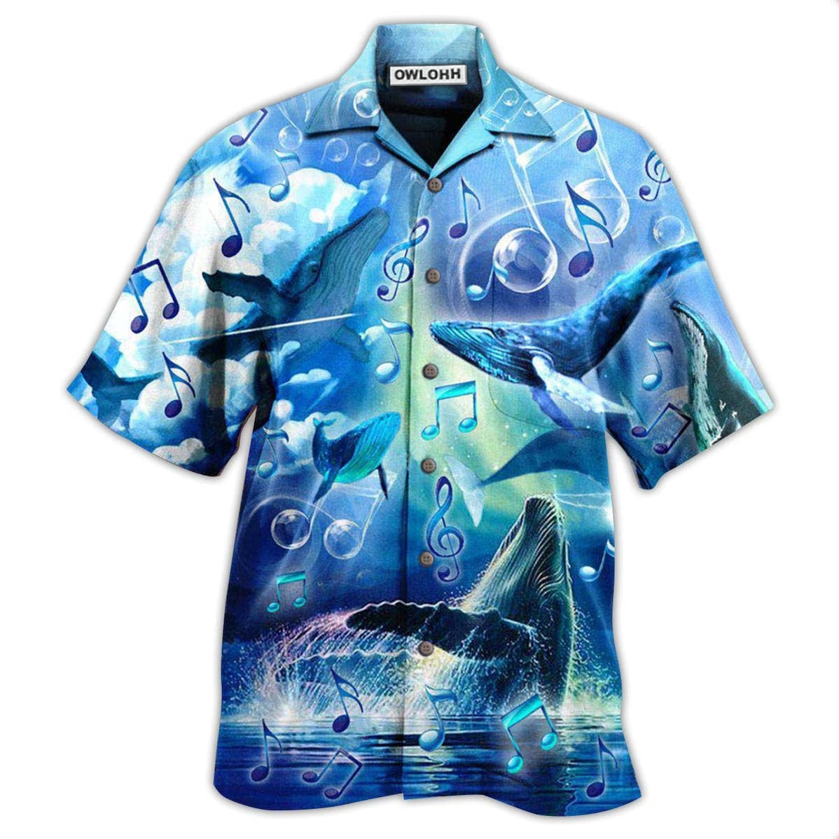 Hawaiian Shirt / Adults / S Whale Dancing In The Melody Of The Blue Sea - Hawaiian Shirt - Owls Matrix LTD