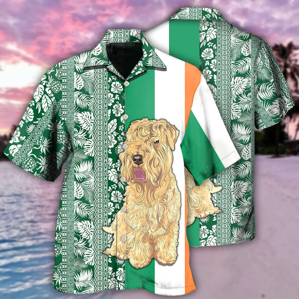 Wheaten Terrier Dog Tropical Leaf Style - Hawaiian Shirt - Owls Matrix LTD