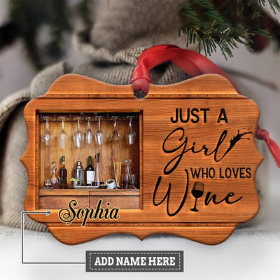 Wine Lover Christmas Cool Personalized - Horizontal Ornament - Owls Matrix LTD
