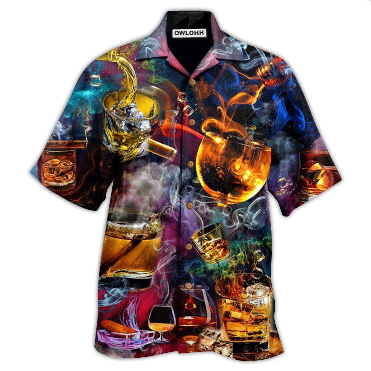 Hawaiian Shirt / Adults / S Wine Enjoy Special Drink At Night - Hawaiian Shirt - Owls Matrix LTD