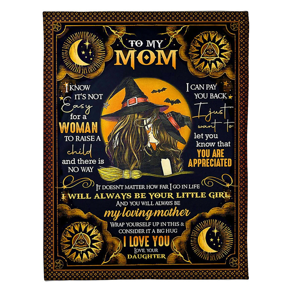 50" x 60" Witch You Will Always Be My Loving Mother - Flannel Blanket - Owls Matrix LTD