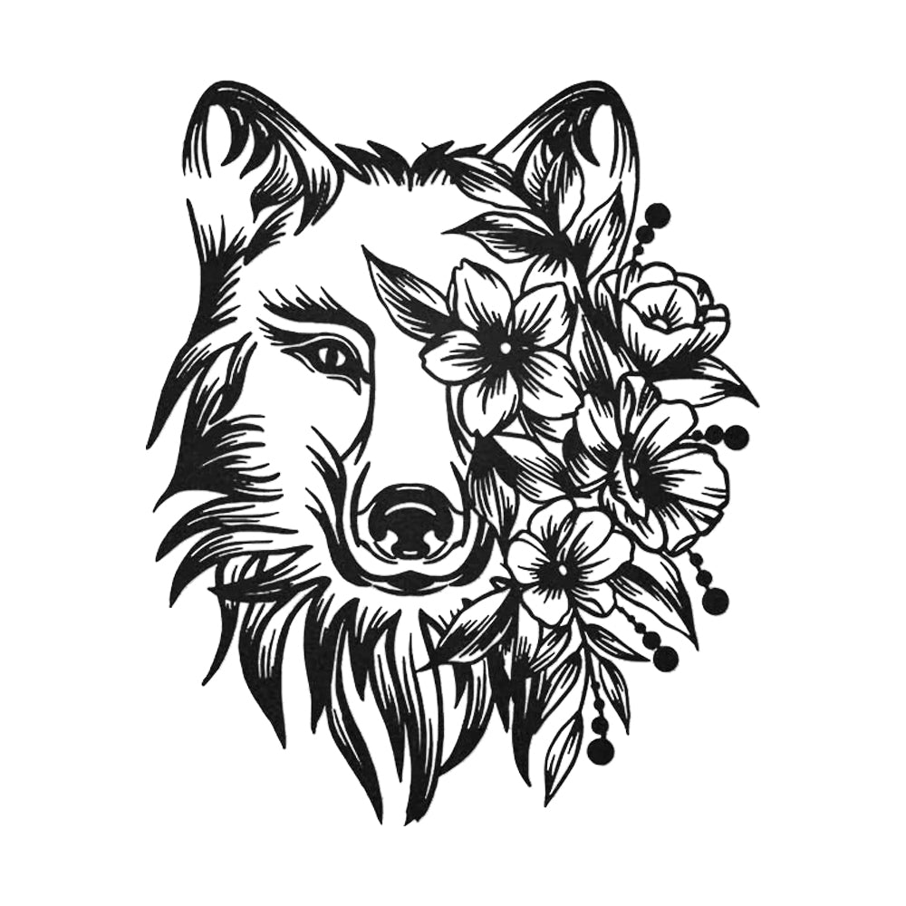 Wolf Flower So Nice - Led Light Metal - Owls Matrix LTD