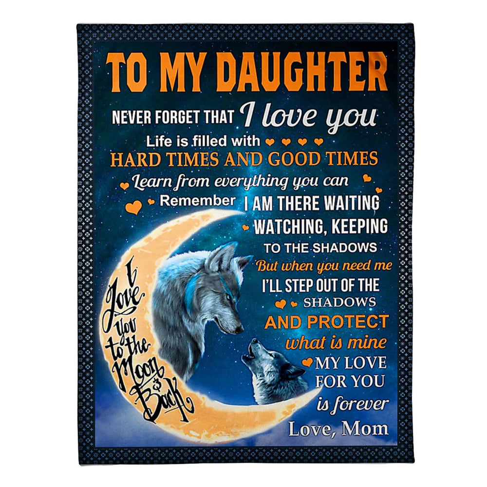 50" x 60" Wolf Never Forget That I Love You Great For Daughter - Flannel Blanket - Owls Matrix LTD