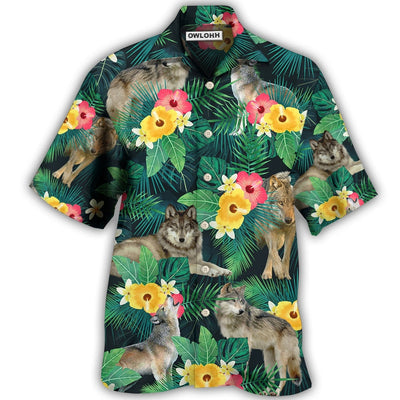 Hawaiian Shirt / Adults / S Wolf Tropical Summer Vibes - Hawaiian Shirt - Owls Matrix LTD