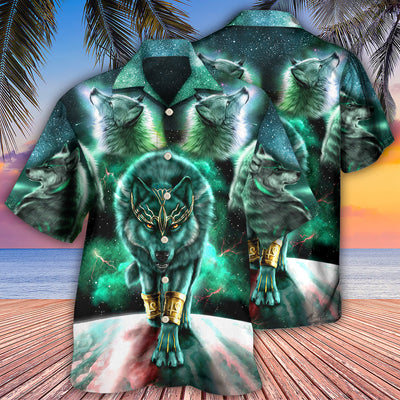 Wolf Warrior Galaxy Style - Hawaiian Shirt - Owls Matrix LTD