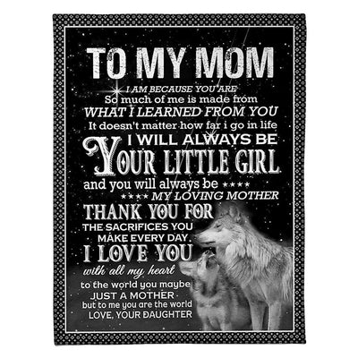 50" x 60" Wolf You Are My Hero Your Little Girl - Flannel Blanket - Owls Matrix LTD