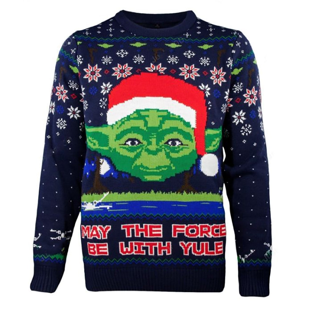 Christmas Star Wars Yoda May The Force Be With Yule - Sweater - Ugly Christmas Sweaters