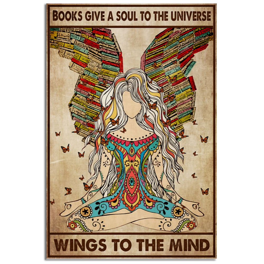 12x18 Inch Yoga Life Peace Book Give A Soul - Vertical Poster - Owls Matrix LTD