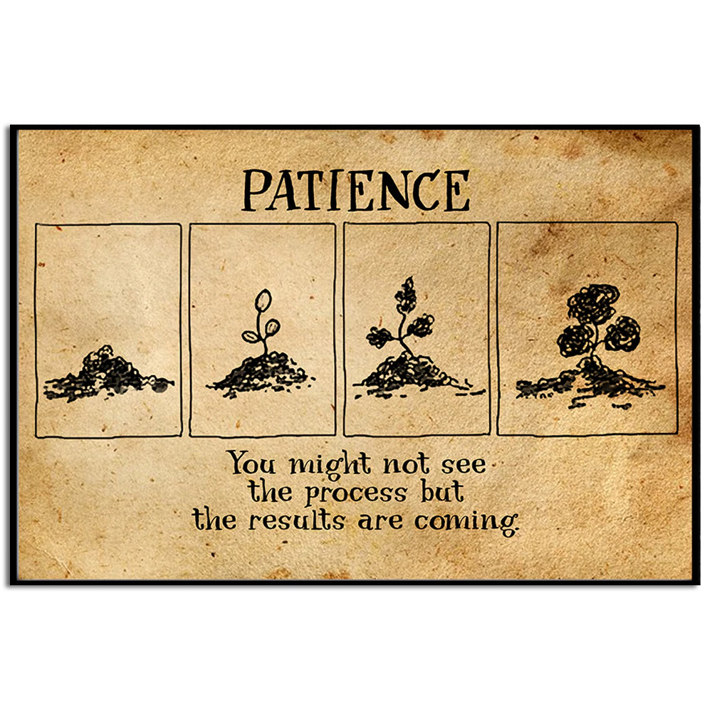 12x18 Inch Yoga Patience With Yellow Style - Horizontal Poster - Owls Matrix LTD