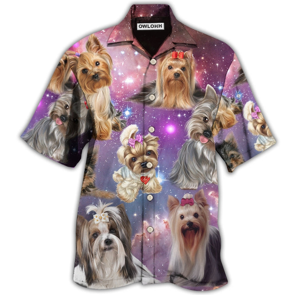 Hawaiian Shirt / Adults / S Yorkshire Terrier Mysterious Galaxy - Hawaiian Shirt - Owls Matrix LTD