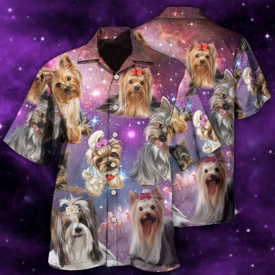 Yorkshire Terrier Mysterious Galaxy - Hawaiian Shirt - Owls Matrix LTD