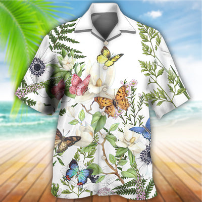 Butterfly Floral Beautiful - Hawaiian Shirt - Owls Matrix LTD