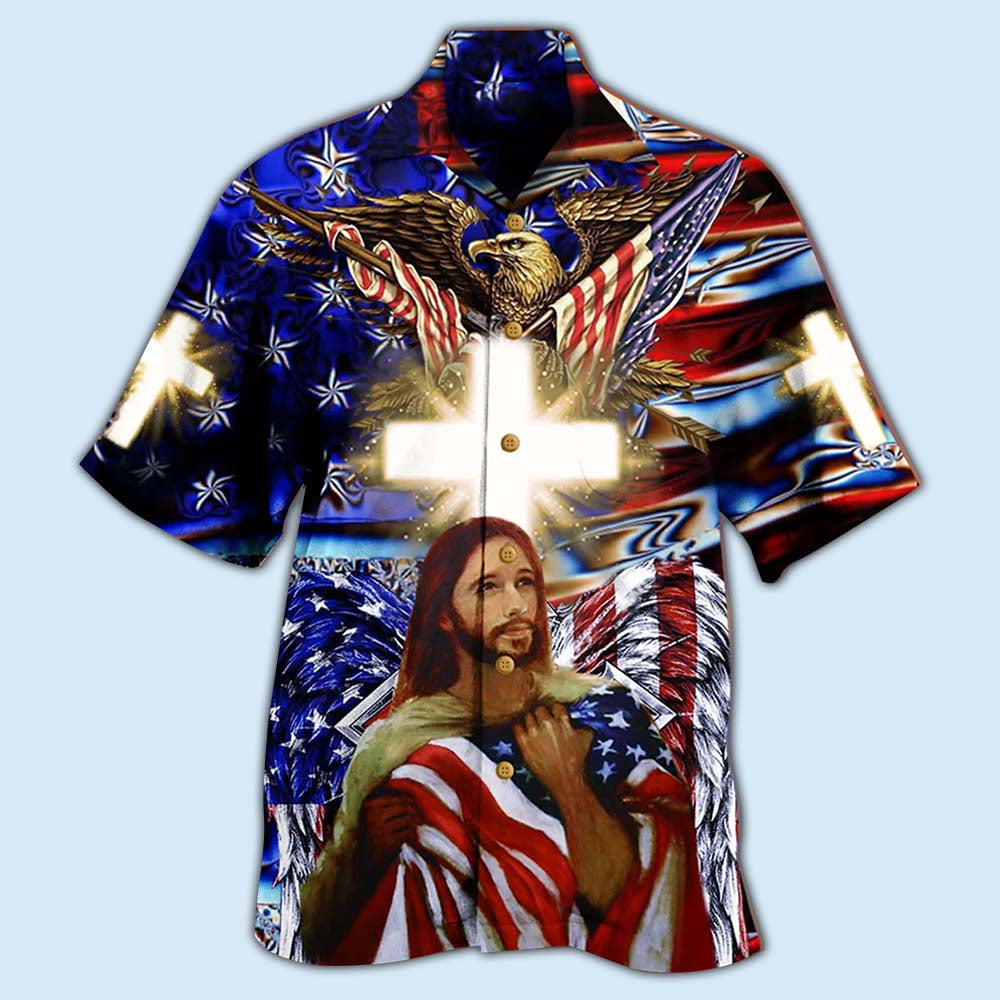 America Jesus Bless - Hawaiian Shirt - Owls Matrix LTD