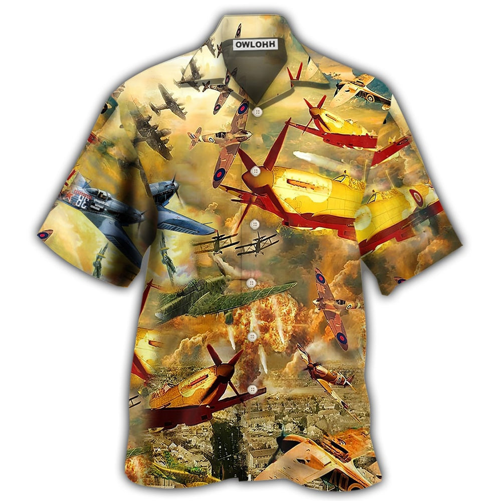 Combat Aircraft Fly Sky Fire - Hawaiian Shirt - Owls Matrix LTD