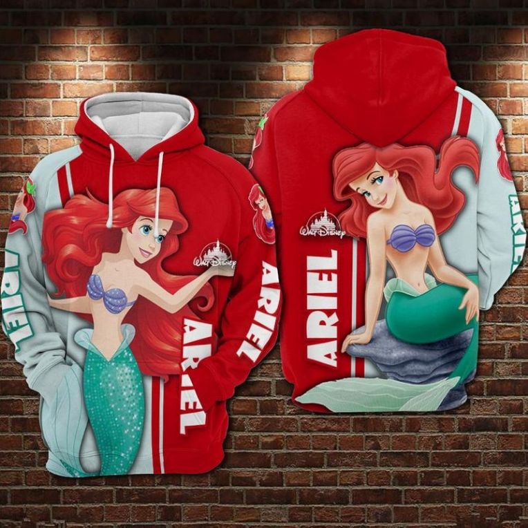 Ariel - The Little Mermaid Disney Over Print 3d Zip Hoodie