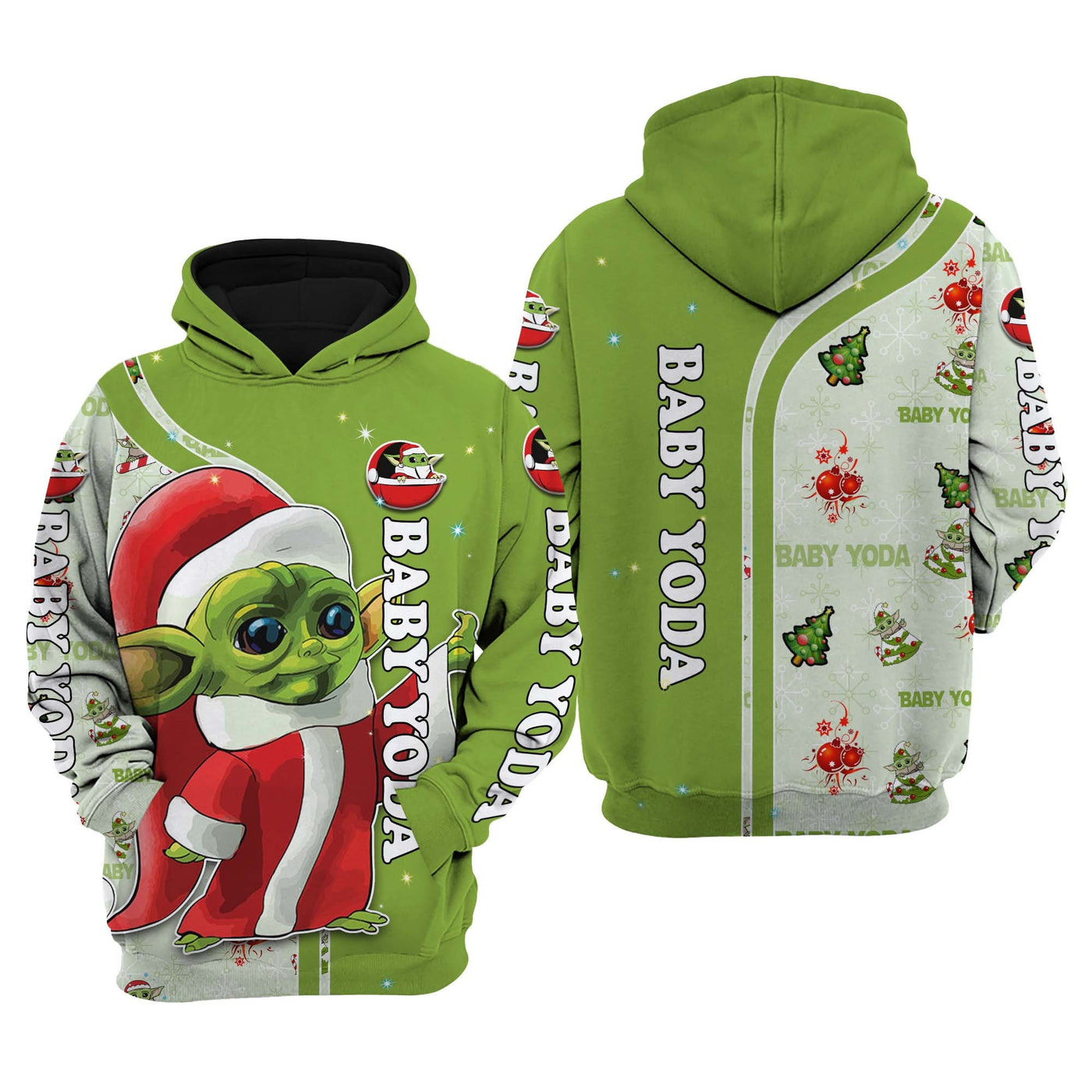 Baby Yoda Christmas Disney AOP Unisex Hoodie